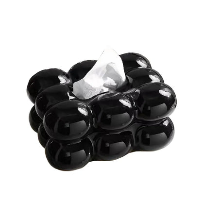 Ceramiczne pudełko na chusteczki z szufladką – w stylu waty cukrowej