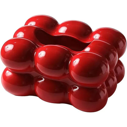 Ceramiczne pudełko na chusteczki z szufladką – w stylu waty cukrowej