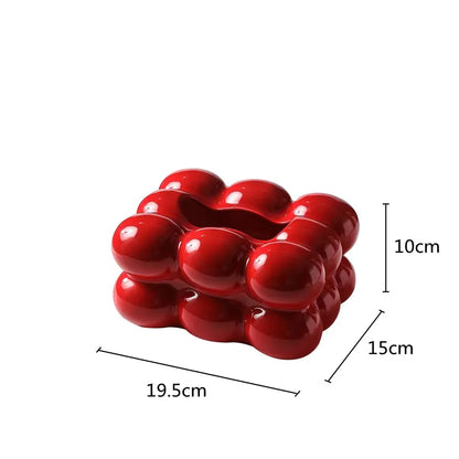 Ceramiczne pudełko na chusteczki z szufladką – w stylu waty cukrowej